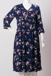 Women's Frock - Blue Print (100% Viscose) - LLF956 | 925 Attire Ltd