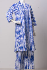 Women's Set - Sky Blue-White (100% Cotton) - LS1083 | 925 Attire Ltd