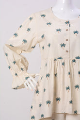 Women's Set - Off White Print (100% Linen) - LS896 | 925 Attire Ltd