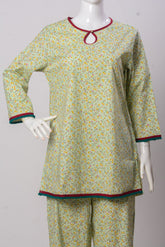 Women's Set - Green Yellow Print (100% Cotton) - LS962 | 925 Attire Ltd