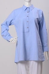 Women's Shirt - Lt. Blue (100% Linen) - LSH1096 | 925 Attire Ltd