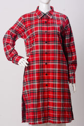 Women's Shirt - Red and White Check (Viscose) - LT1033 | 925 Attire Ltd