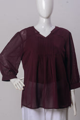 Women's Top - Burgundy (100% Polyester) - LPT893 | 925 Attire Ltd