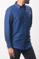 Men's Formal Shirt - Navy Blue (Full Sleeve) - MLSS908 | 925 Attire Ltd