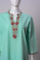 Women's Kurti - Light Aqua (100% Cotton) - LEK712 | 925 Attire Ltd
