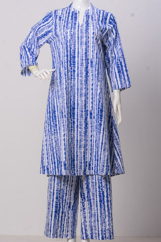 Women's Set - Sky Blue-White (100% Cotton) - LS1083 | 925 Attire Ltd