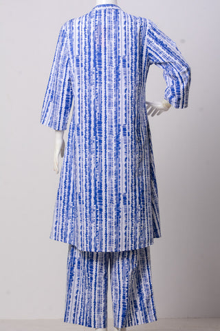 Women's Set - Sky Blue-White (100% Cotton) - LS1083 | 925 Attire Ltd