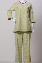 Women's Set - Green Yellow Print (100% Cotton) - LS962 | 925 Attire Ltd