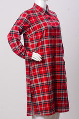 Women's Shirt - Red and White Check (Viscose) - LT1033 | 925 Attire Ltd