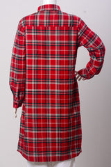 Women's Shirt - Red and White Check (Viscose) - LT1033 | 925 Attire Ltd
