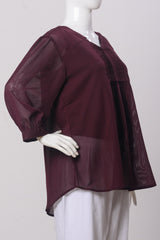Women's Top - Burgundy (100% Polyester) - LPT893 | 925 Attire Ltd