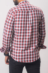 Men's Formal Shirt - Brown-White Check (Full Sleeve) - MLSS1058 | 925 Attire Ltd