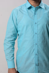 Men's Formal Shirt - Seafoam (Full Sleeve) - MLSS903 | 925 Attire Ltd