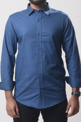 Men's Formal Shirt - Navy (Full Sleeve) - MLSS905 | 925 Attire Ltd