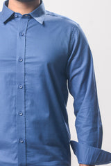 Men's Formal Shirt - Navy (Full Sleeve) - MLSS905 | 925 Attire Ltd